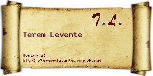 Terem Levente névjegykártya